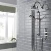 Hudson Reed Topaz Black Triple Concealed Shower with Slide Rail Kit & Fixed Head