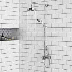 Trafalgar Traditional Luxury Rigid Riser Kit with Diverter + Dual Exposed Shower Valve