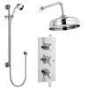 Traditional Concealed Shower Valve w. Slide Rail Kit & Wall Mounted Fixed Head