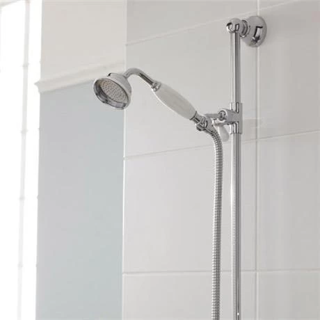 Nuie Traditional Exposed Thermostatic Triple Shower Valve inc. Riser, 4" Rose & Slide Rail Kit - Image 4