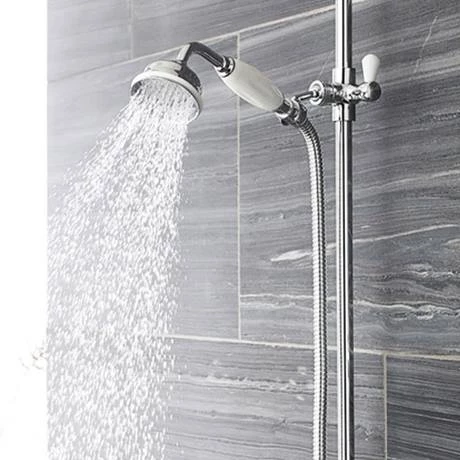 Trafalgar Triple Exposed Thermostatic Shower Valve + Slider Rail Kit with Rigid Riser - Image 3