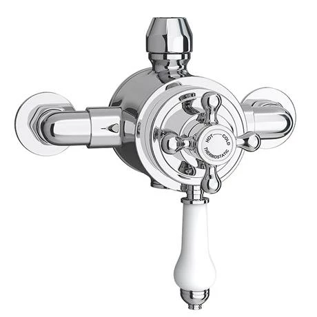 Trafalgar Victorian Exposed Valve inc. Rigid Riser Kit, Diverter, 8" Rose + Handset - Image 4