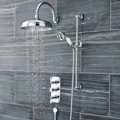 Ultra Traditional Triple Concealed Shower with Slide Rail Kit & Fixed Head